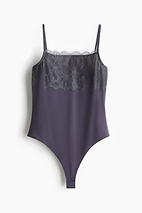 Lace-Detail Thong Bodysuit