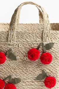 Pompom Seagrass Storage Basket
