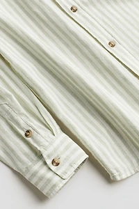 Long-sleeved Linen-blend Shirt