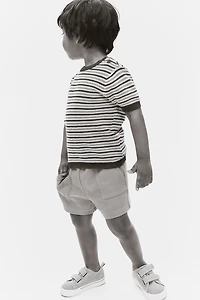 Short en jersey texturé
