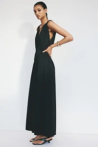 Cape-Detail Jersey Dress