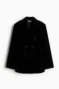 Double-Breasted Velvet Blazer