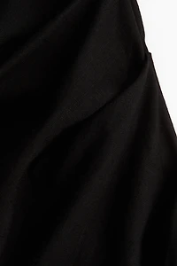 Draped Linen-Blend Dress