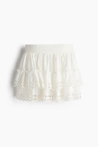 Tiered Eyelet Embroidery Skirt