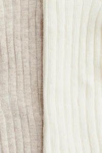 Lot de 2 collants en tricot côtelé