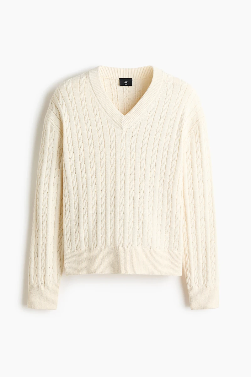 Regular-Fit Cable-Knit Sweater