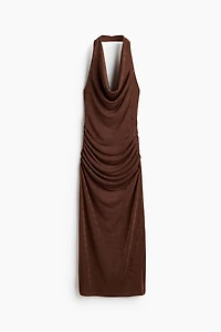 Cowl-Neck Halterneck Dress