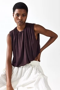 Draped Bubble-Hem Top