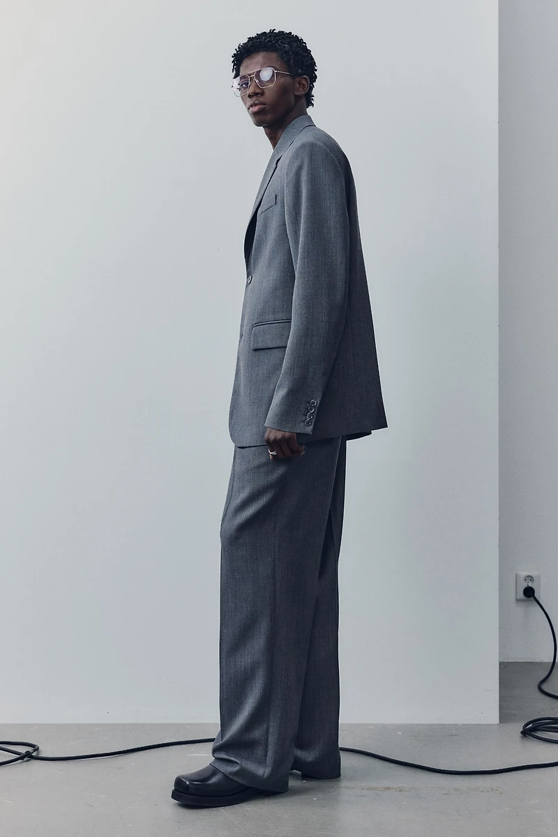 Pantalon d'habit en laine mélangée