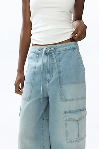 Regular-Waist Barrel-Leg Ankle Jeans