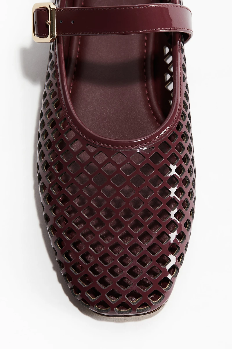 Perforated Mary Jane Ballet Flats