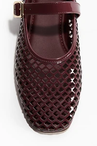 Perforated Mary Jane Ballet Flats