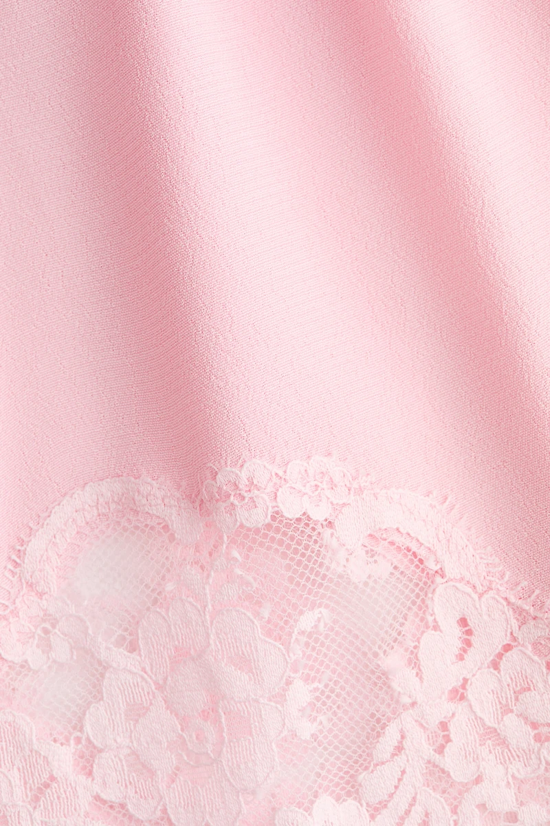 Lace-Trimmed Pajama Shorts