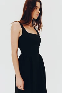 Tie-Back Poplin Dress