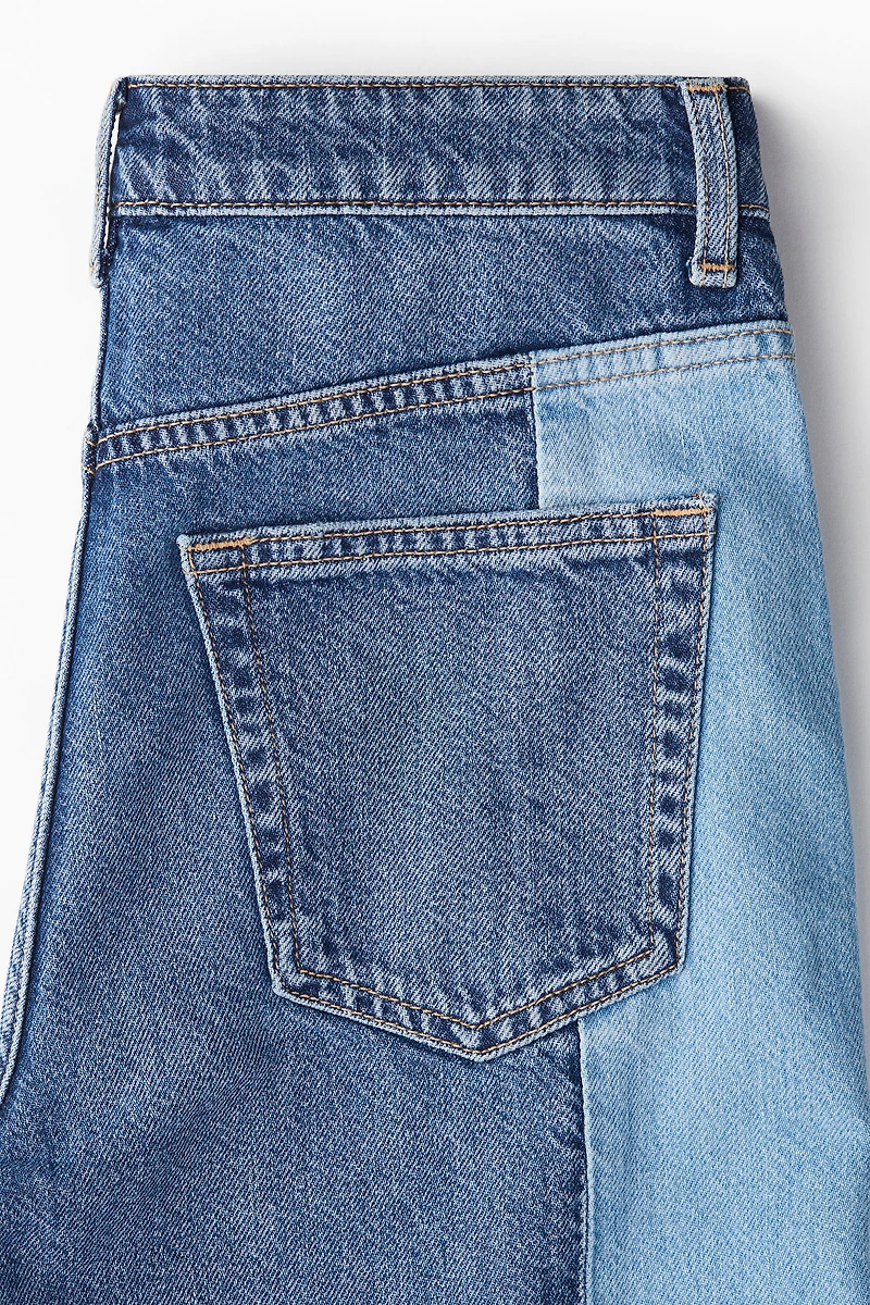 Two-Tone Wide Ultra High Jeans