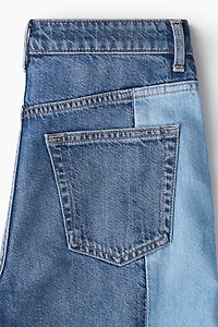 Two-Tone Wide Ultra High Jeans