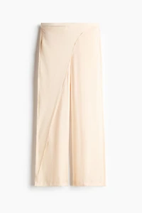 Wrap-Detail Satin Pants