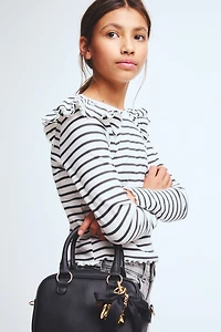 Ruffle-Trimmed Cotton Top