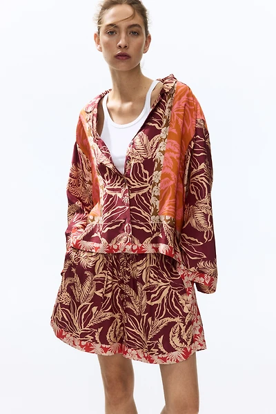 Short à cordon en viscose