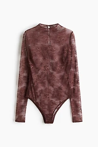 Long-Sleeved Lace Bodysuit