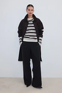 Four-Way Stretch Wide-Cut Pants