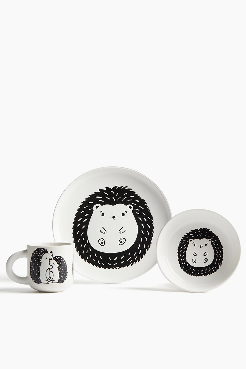 Motif-Detail Stoneware Mug