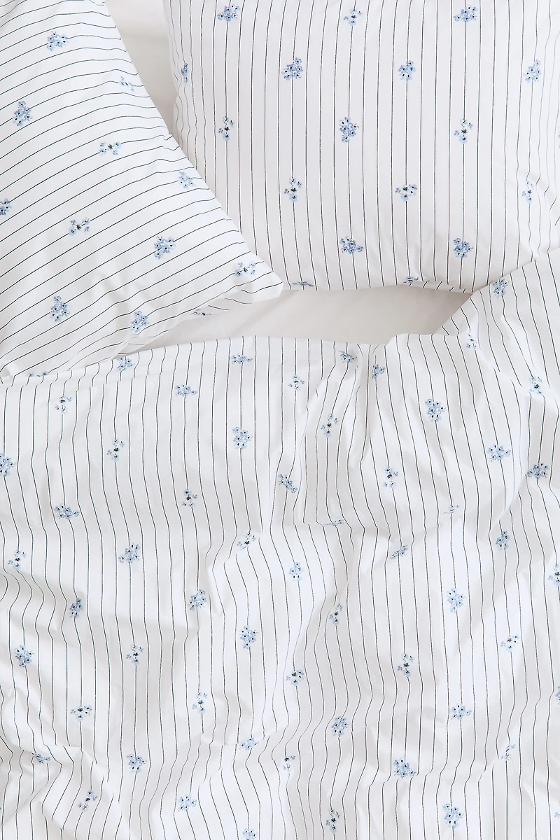 Cotton Percale King/Queen Duvet Cover Set