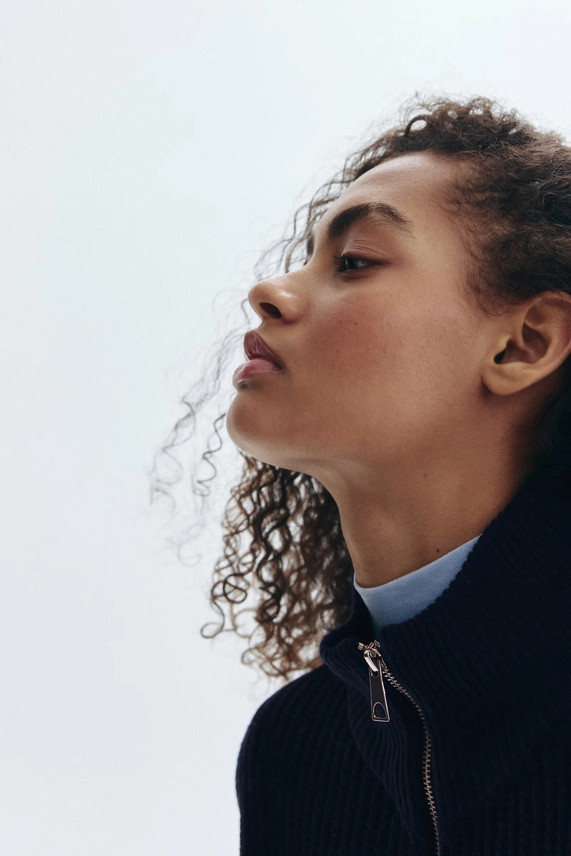 Chunky-Knit Half-Zip Sweater