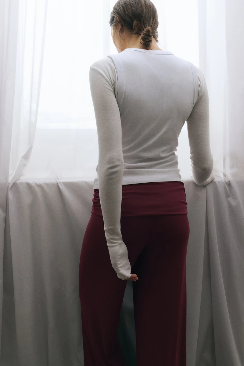 Foldover-Waist Sports Leggings