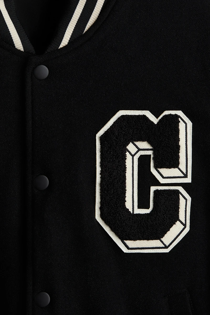 Blouson de baseball en laine mélangée