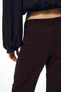 Wide-Leg Twill Pants