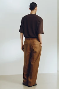 Loose-Fit Linen-Blend Henley Shirt