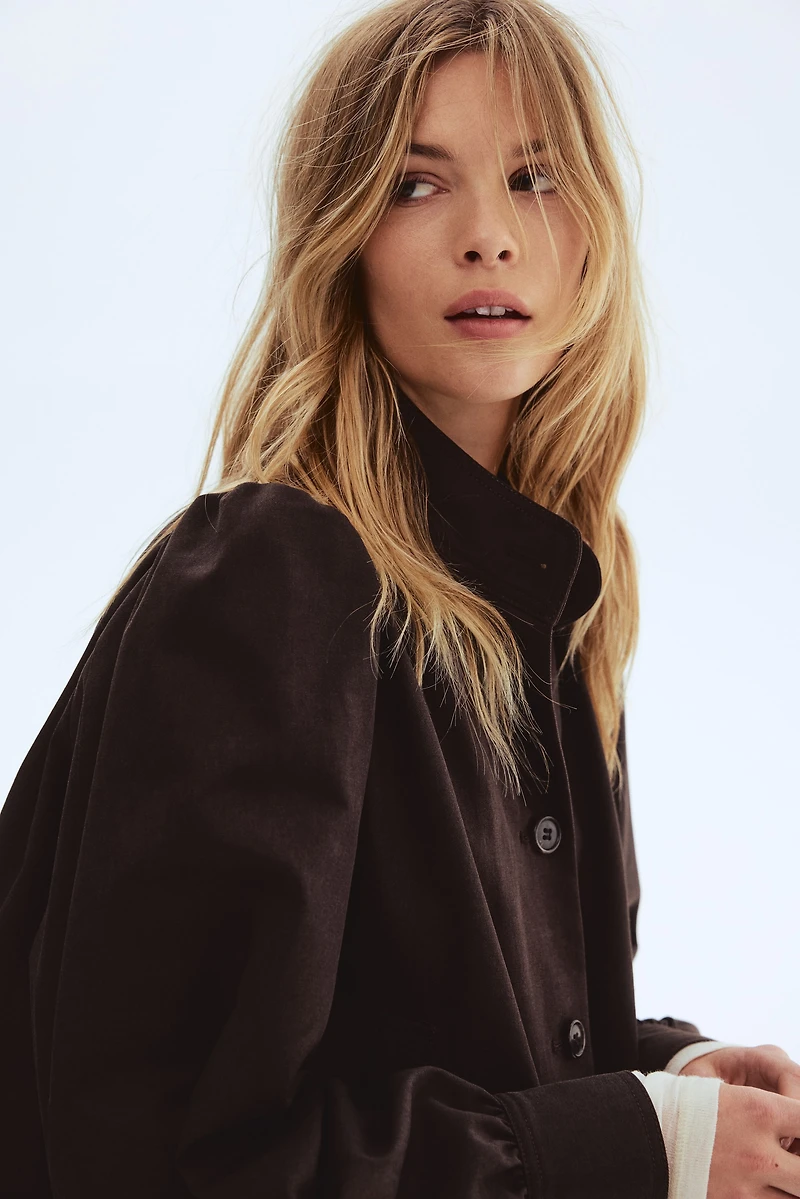 Puff-Sleeved Twill Jacket