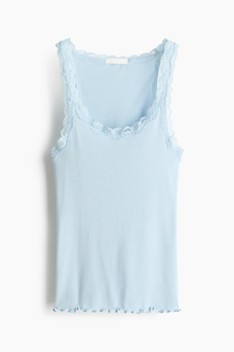 Lace-Trimmed Viscose-Blend Tank Top