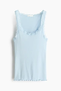 Lace-Trimmed Viscose-Blend Tank Top