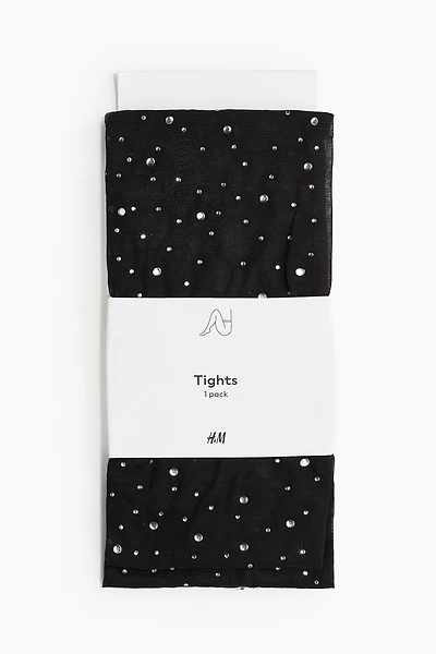 Rhinestone-Embellished Tights