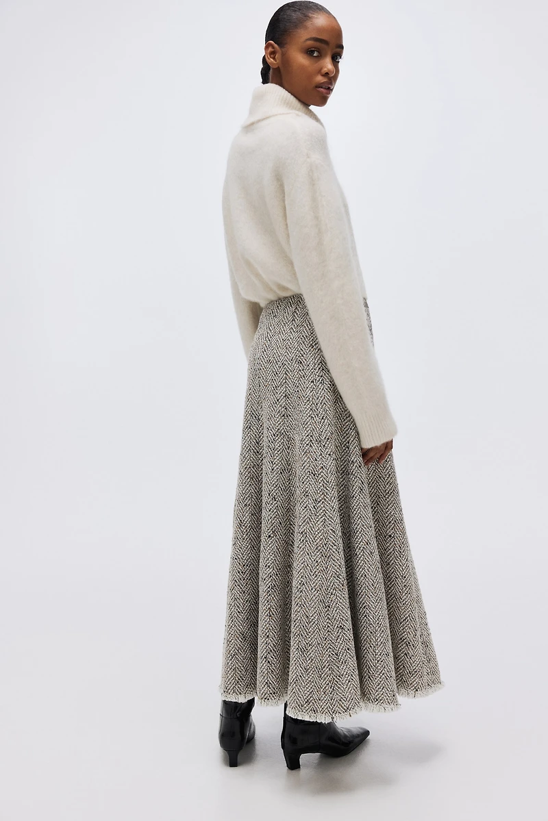 Jupe en tissu à chevrons