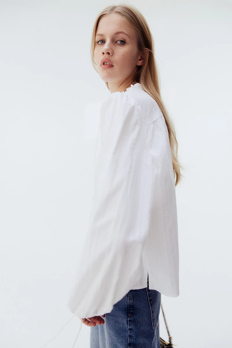 Blouse en coton avec détails à nouer