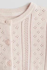 Pattern-knit Cotton Cardigan