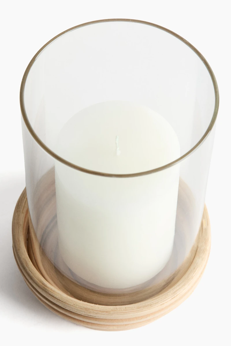 Small Glass Hurricane Candle Holder