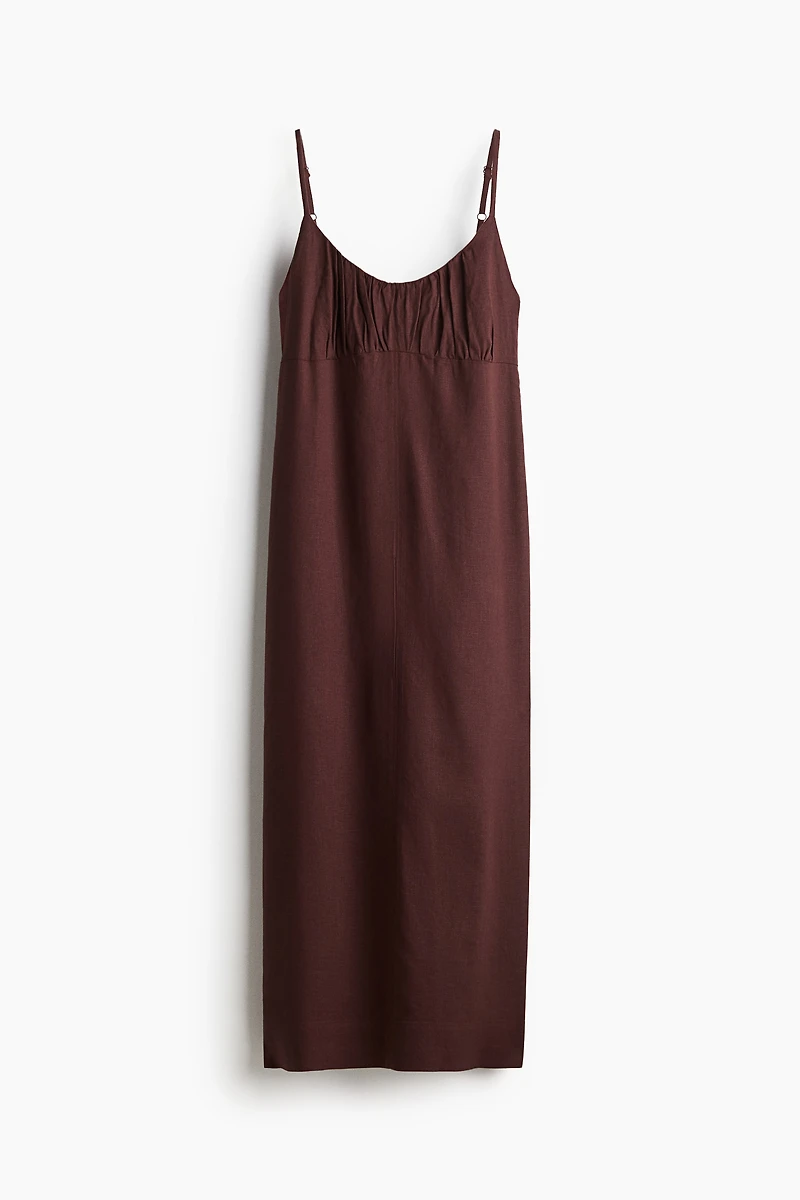Linen-Blend Strappy Dress