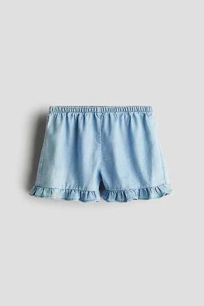 Ruffle-trimmed Cotton Shorts