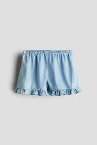 Ruffle-trimmed Cotton Shorts