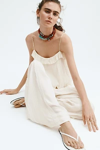 Bubble-Hem Strappy Top