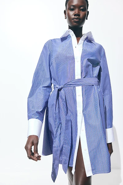 Tie-Belt Shirt Dress