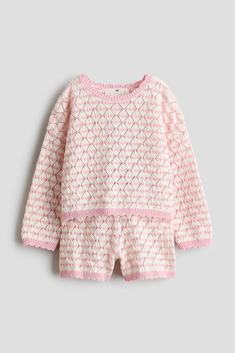 2-Piece Pointelle-Knit Set
