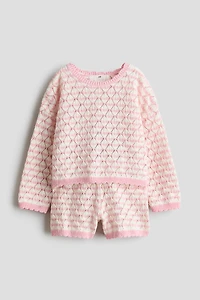 2-Piece Pointelle-Knit Set