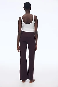 Foldover-Waist Cotton Pants