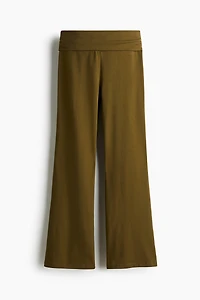 Foldover-Waist Cotton Pants