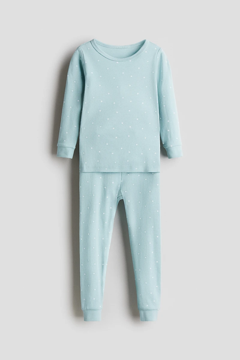 Snug-Fit Printed Cotton Pajamas